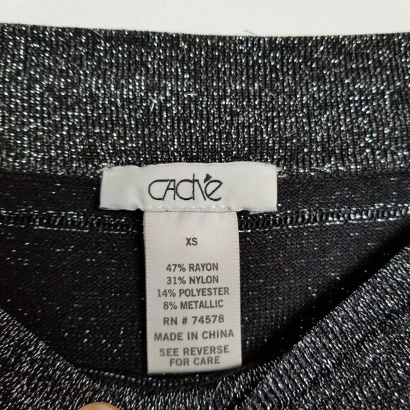 NEW Cache Metallic Textured Long Sleeve Top Blouse - Picture 7 of 8